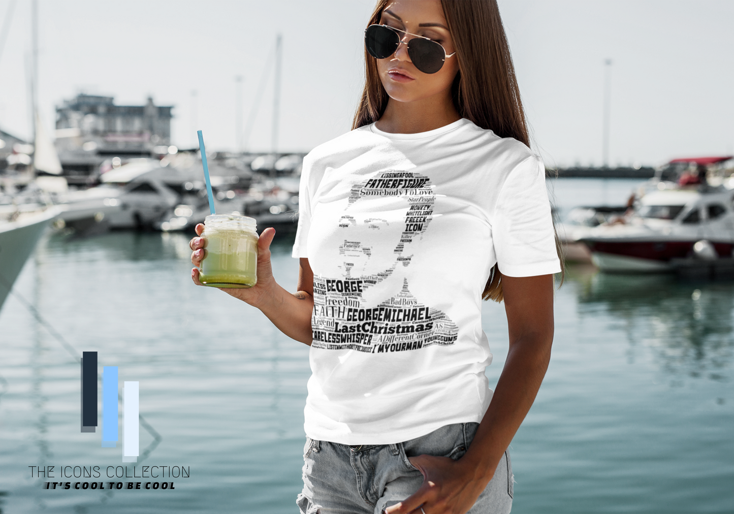 George Michael tribute in 'songs' - Premium T Shirt (100% Supersoft Cotton)