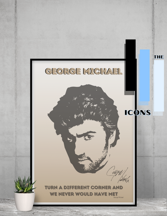 George Michael Minimalist memorabilia/collectable signed print (A different corner)