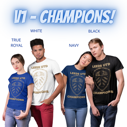 LEEDS UNITED 2020 CHAMPIONS - Premium T Shirt (100% Supersoft Cotton)