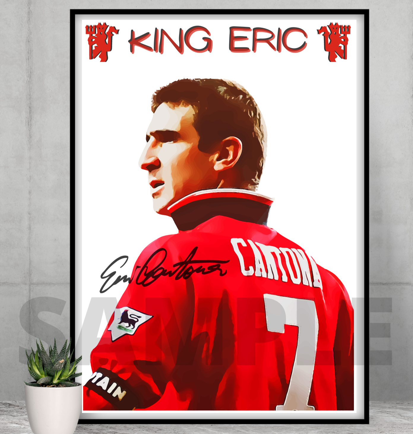 Eric Cantona exclusive Football signed collectable/memorabilia print