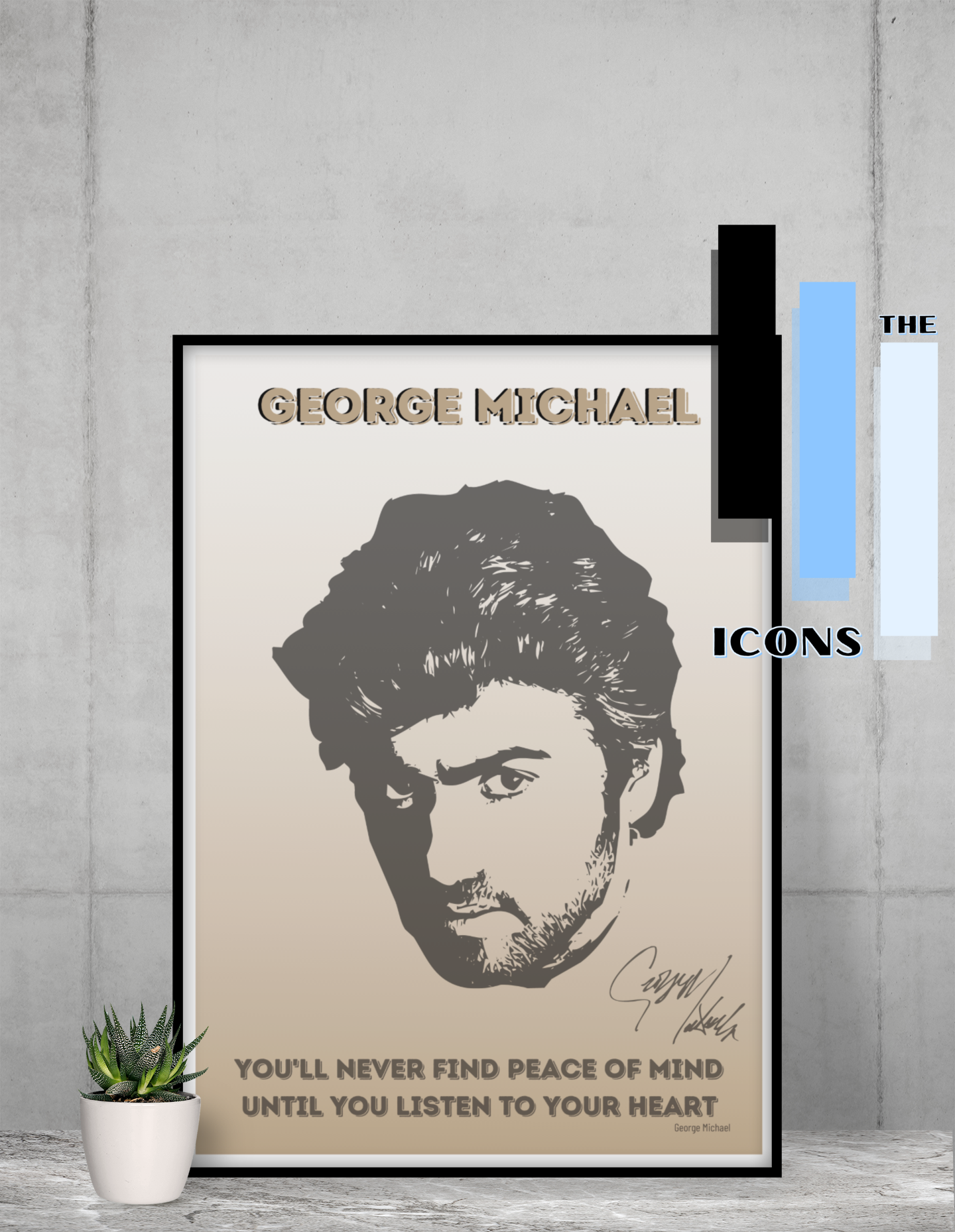 George Michael Minimalist memorabilia/collectable signed print (Kissing a fool)