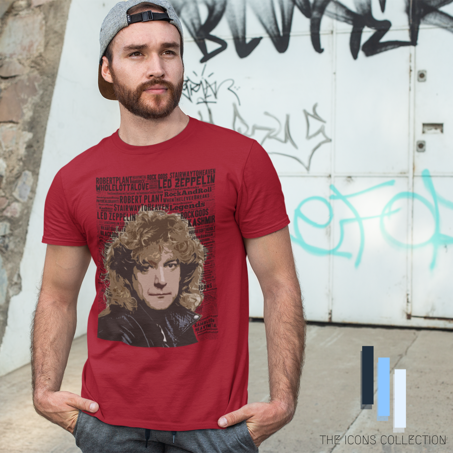 Led Zeppelin / Robert Plant Portraits in songs - Premium T Shirt