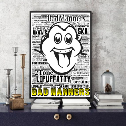 Bad Manners - Word Art Pop art Typography Collectable/Memorabilia Print