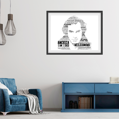 Neil Diamond tribute - Word Art Typography Portrait in songs Memorabilia/Collectible/Print