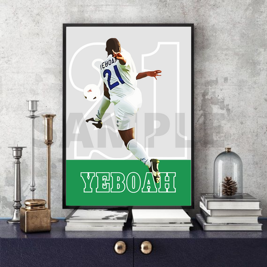 Tony Yeboah - Leeds United legend Football print/poster collectable/gift/memorabilia