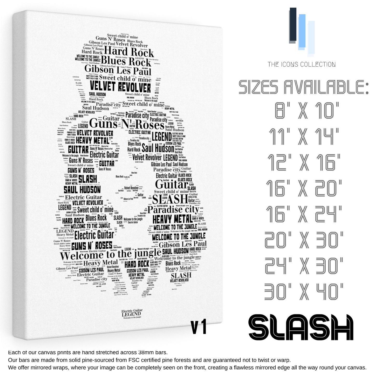 Slash / Guns n Roses - Portrait in songs Premium Canvas