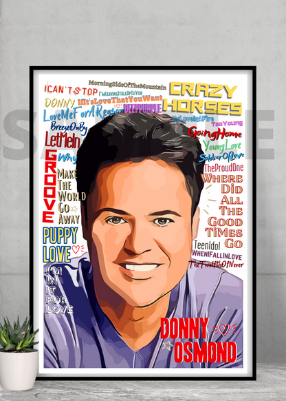 Donny Osmond Pop art Typography Collectable/Gift/Memorabilia