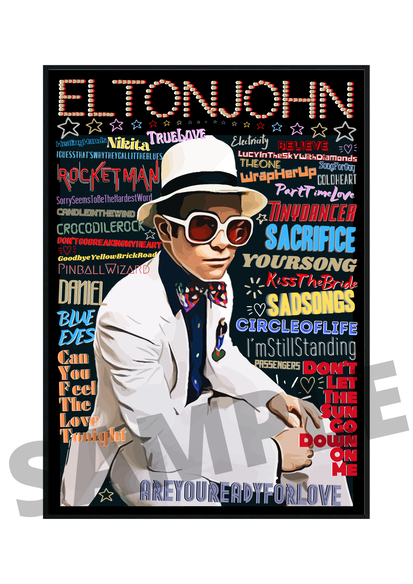 Elton John Pop Art Poster Memorabilia/Keepsake/Gift