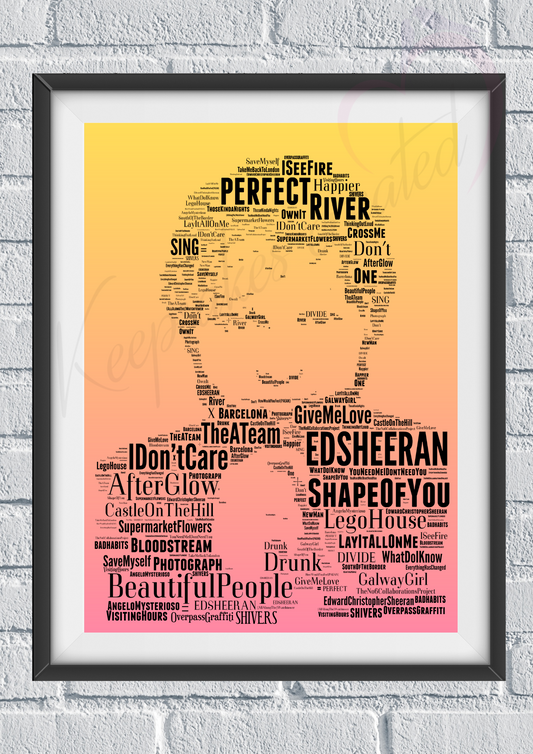 Ed Sheeran - Typography Portrait in songs