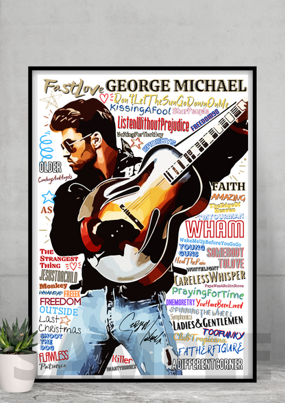 George Michael Faith Pop Art Typography Collectable/Gift/Memorabilia