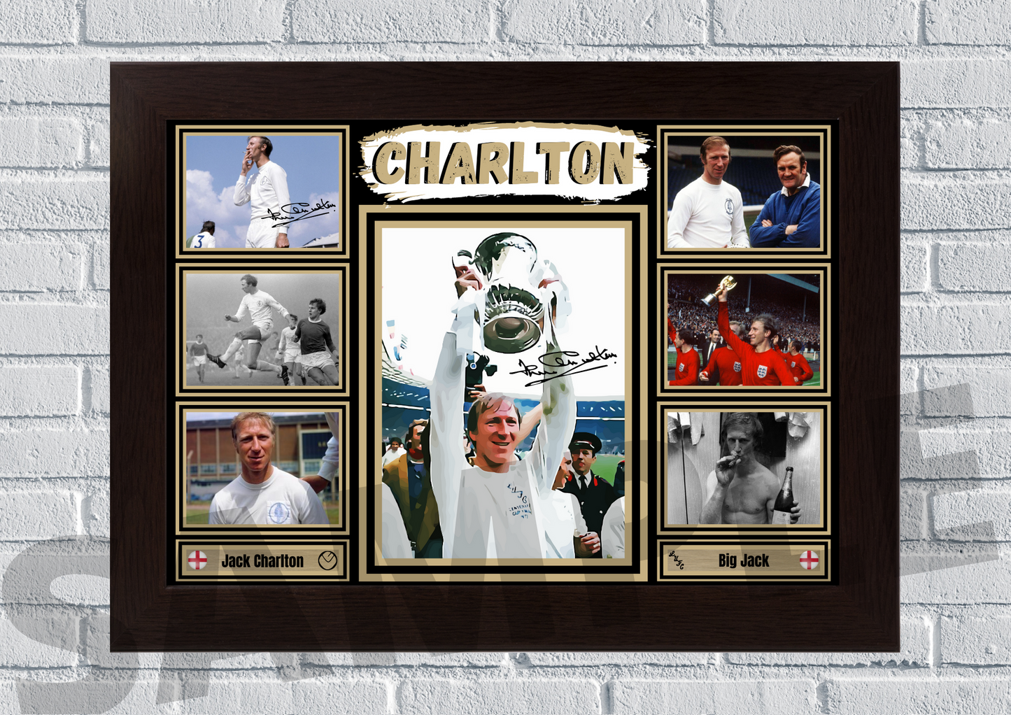 Jack Charlton - Leeds United legend Football memorabilia/collectable signed print #101