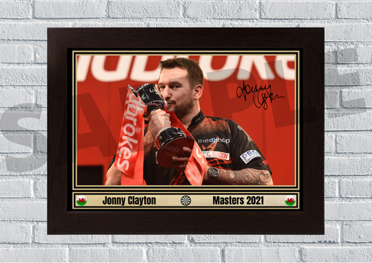 Jonny Clayton Masters winner (Darts) #95 - Memorabilia/Collectable Signed print