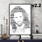 J Cole Hip Hop - Typography Portrait in songs print