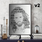 J Cole Hip Hop - Typography Portrait in songs print