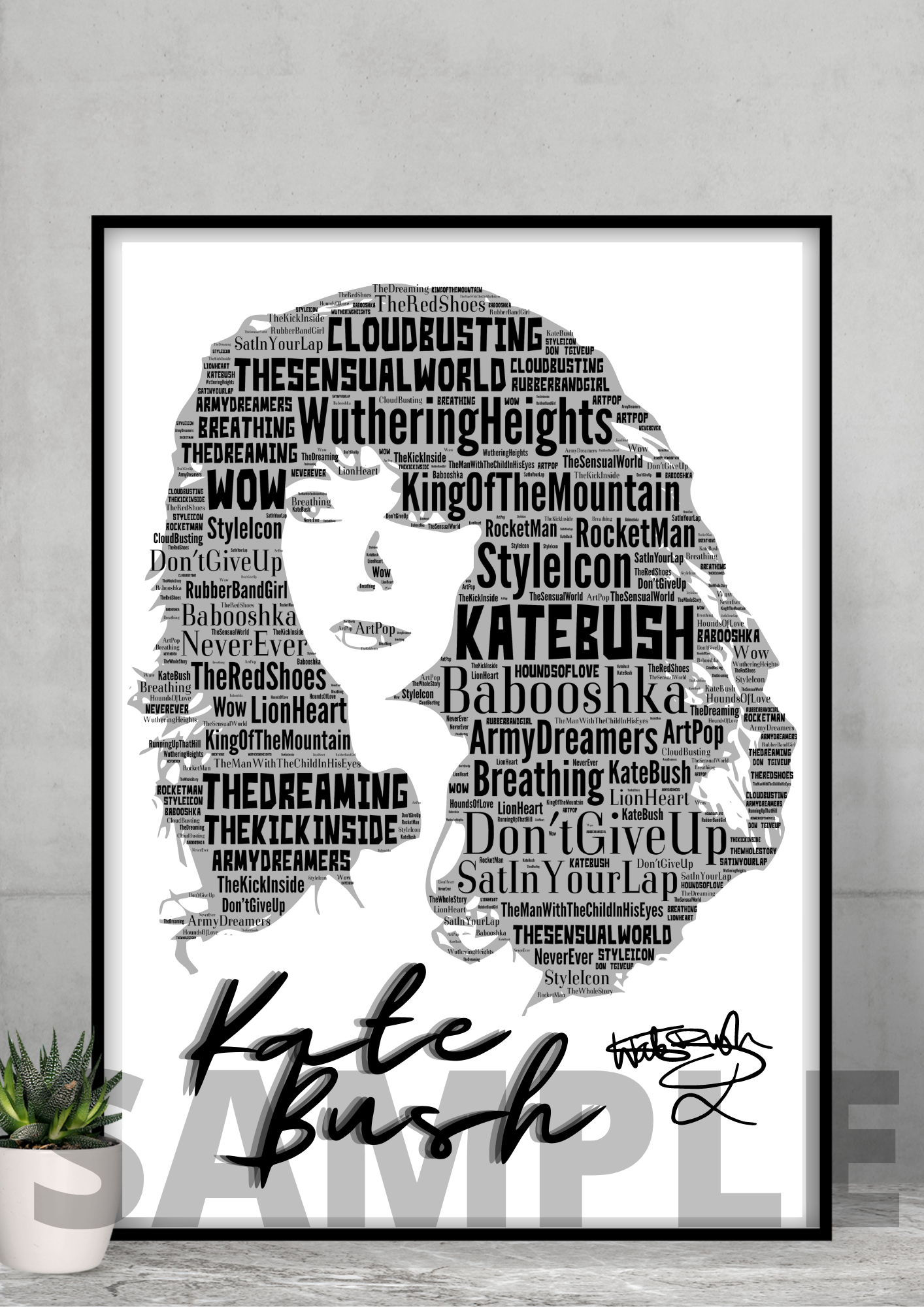 Kate Bush Pop Art Typography Collectable/Gift/Music Memorabilia