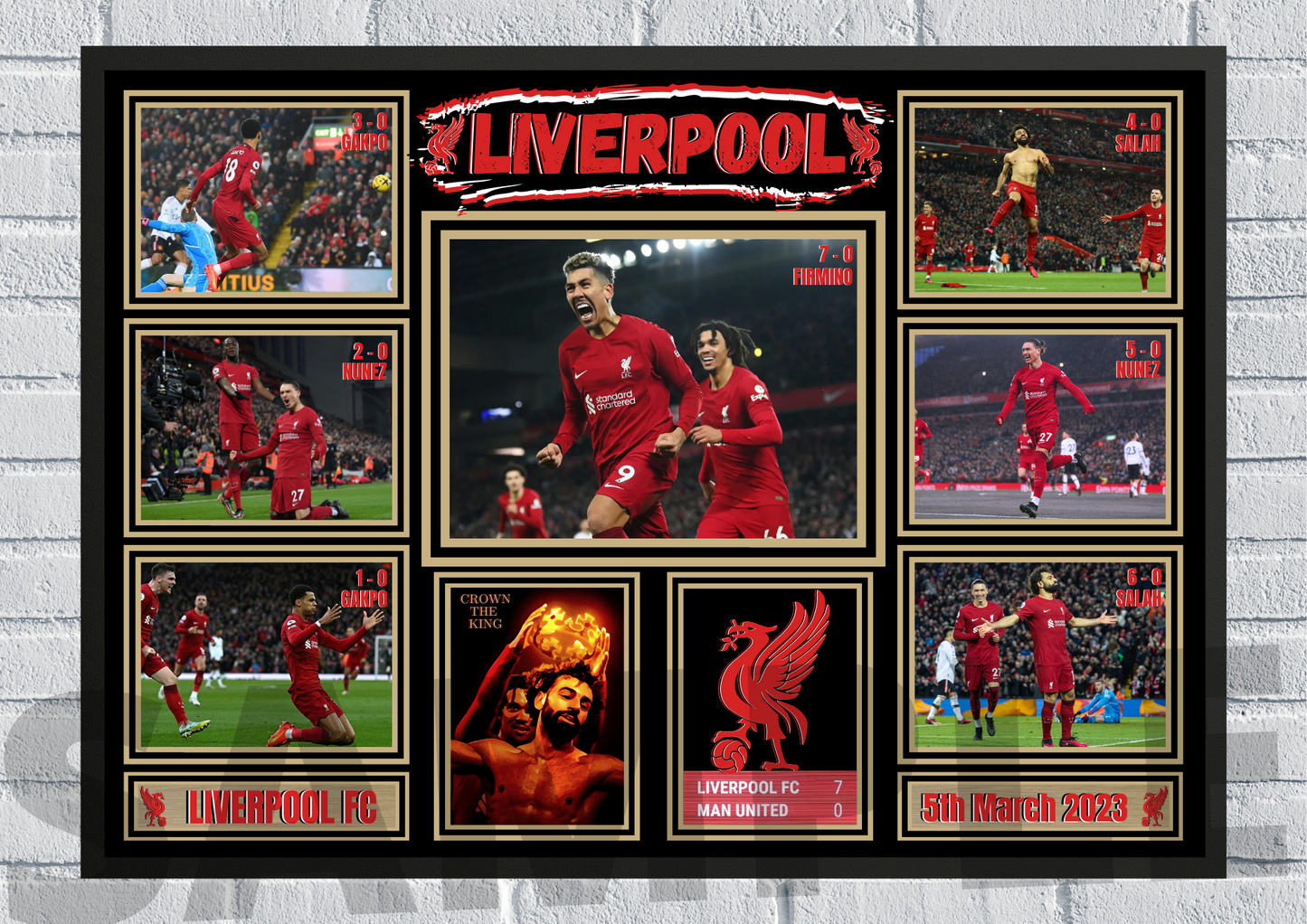 Liverpool FC v Man U 7-0 The Joy of Seven  Print/Poster/Football/Collectable/Memorabilia signed