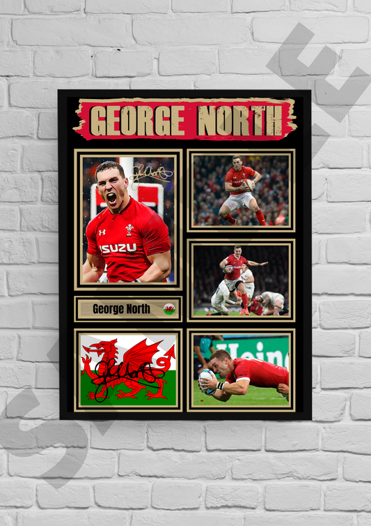George North Wales (Rugby) Collectable/Memorabilia #62 - Signed print