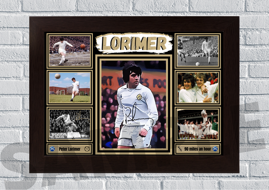 Peter Lorimer - Leeds United legend Football Memorabilia/Collectible/Print signed #100