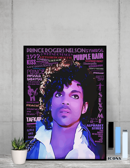 Prince Pop Art (2) Typography Purple Rain Collectable/print/Gift/Memorabilia