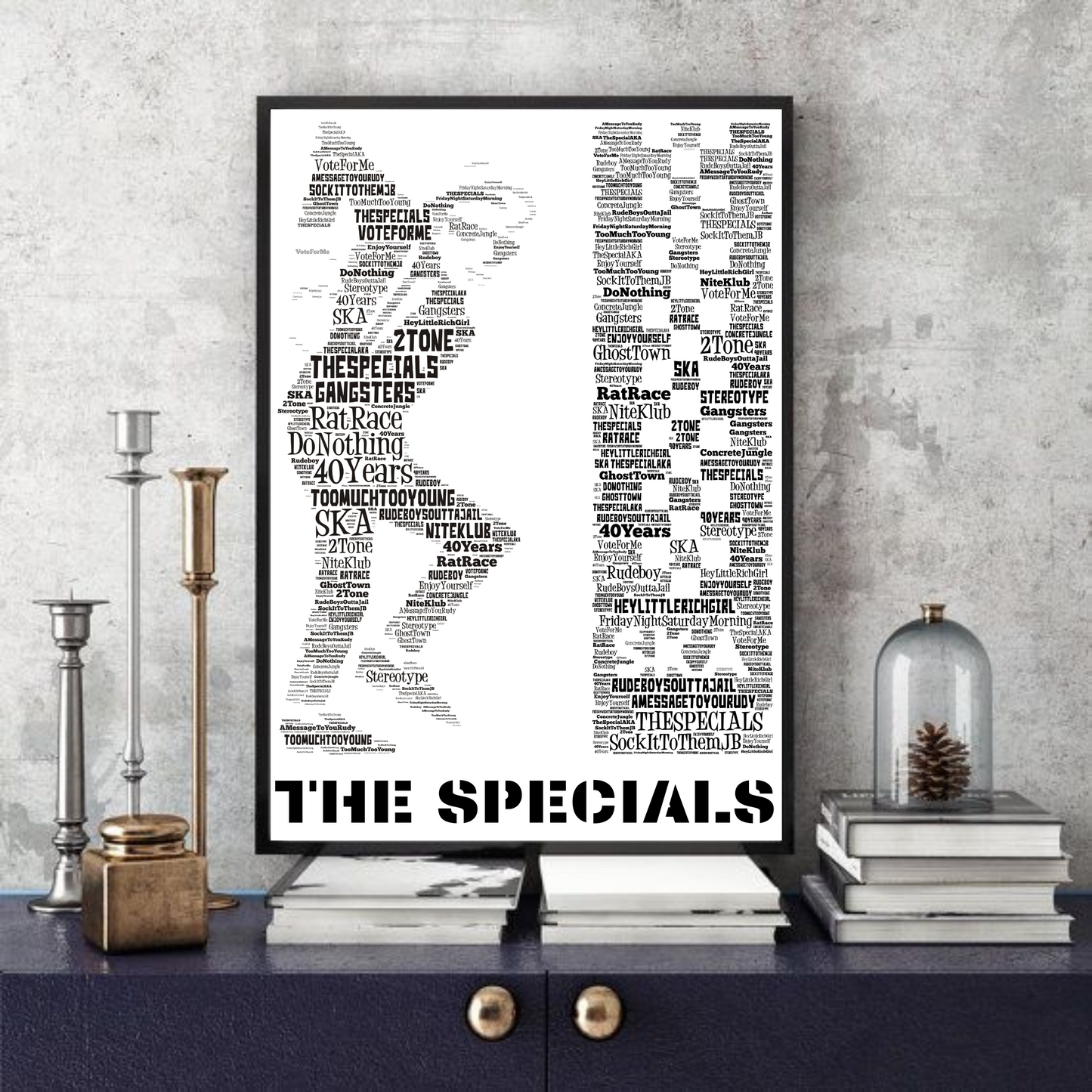 The Specials/Rudeboy/Ska/Mods - Word Art Typography Portrait in songs Memorabilia/Collectible/print