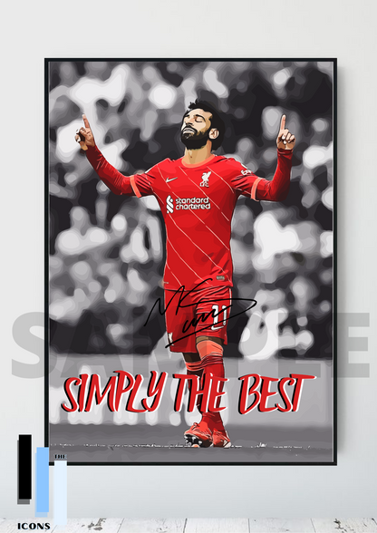 Mo Salah Liverpool FC Poster Football art Autographed memorabilia