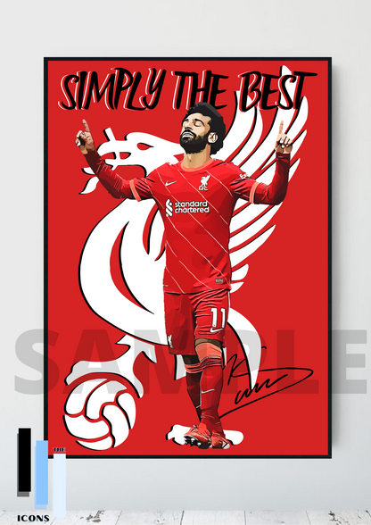 Mo Salah Liverpool FC Poster Football art Autographed memorabilia