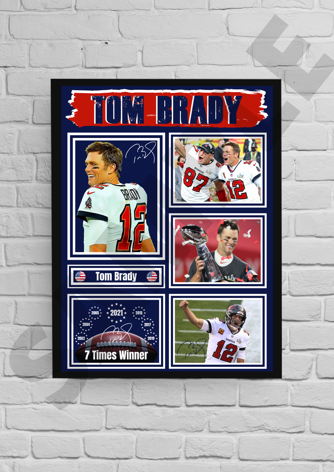 Tom Brady (7) Tampa Bay Buccaneers NFL #48 - print/poster collectable/gift/memorabilia
