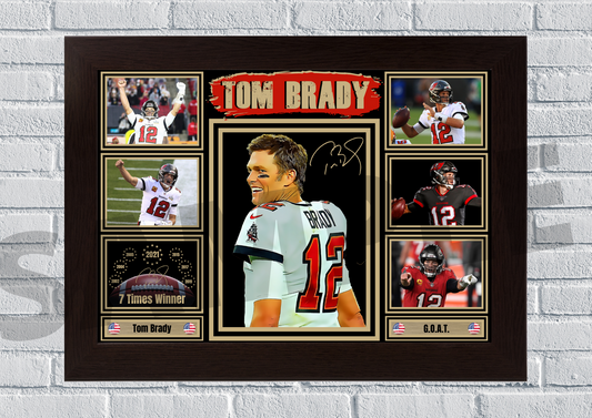 Tom Brady (7) Tampa Bay Buccaneers NFL #66 - Signed print
