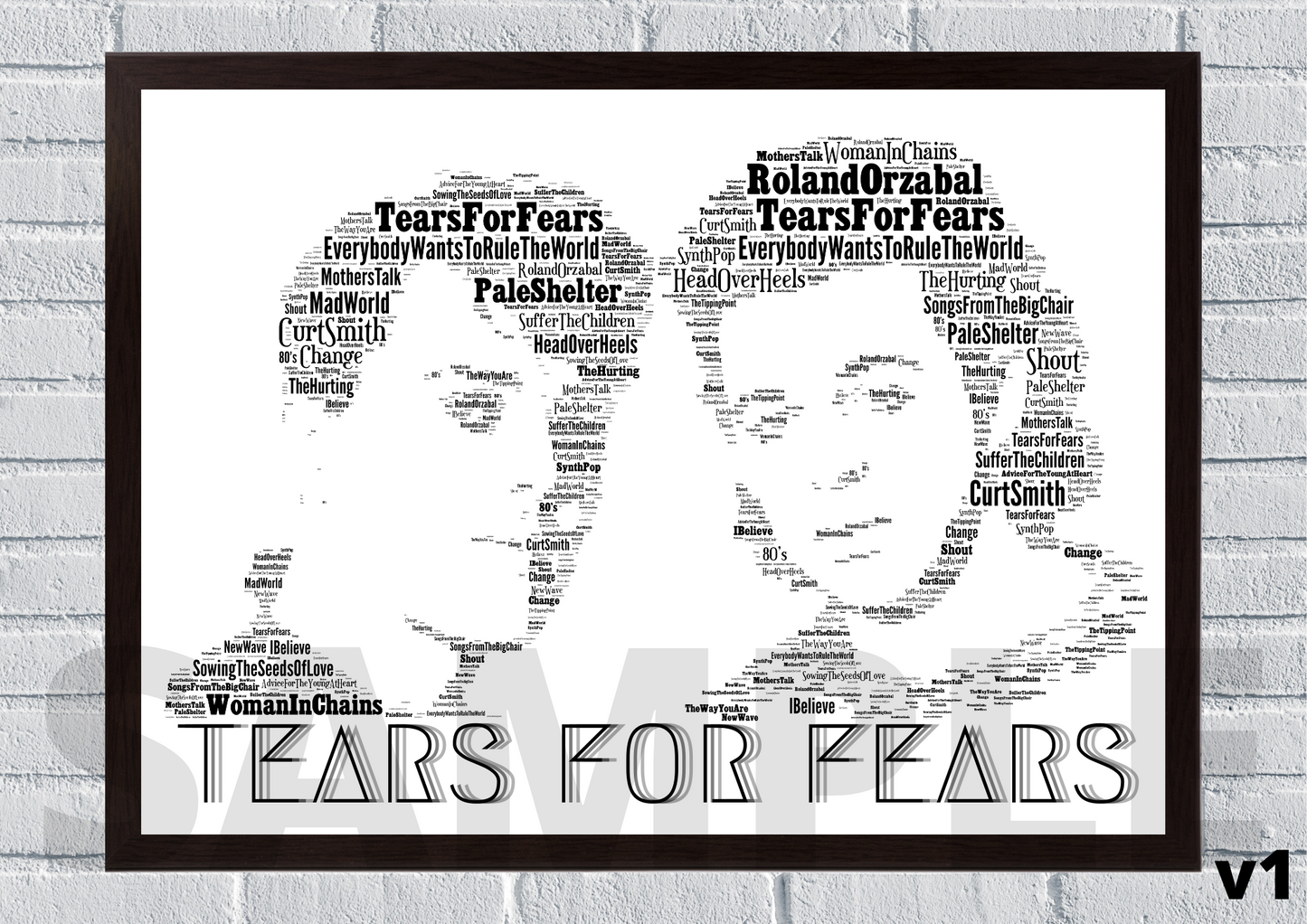 Tears for Fears Portrait in songs 80's music Icons / New Wave Poster Memorabilia/Collectable