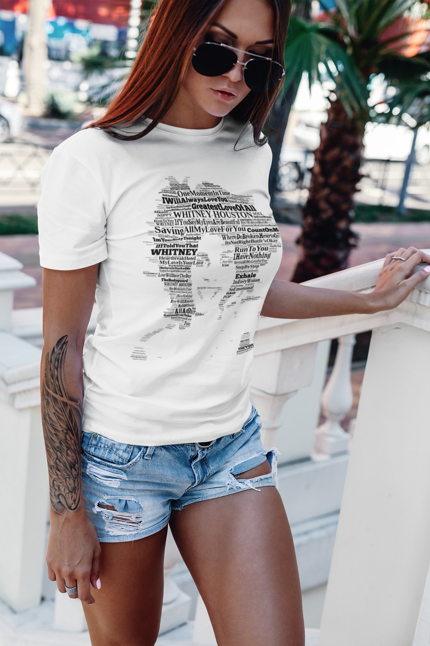 Whitney Houston in songs / Premium Unisex T Shirt